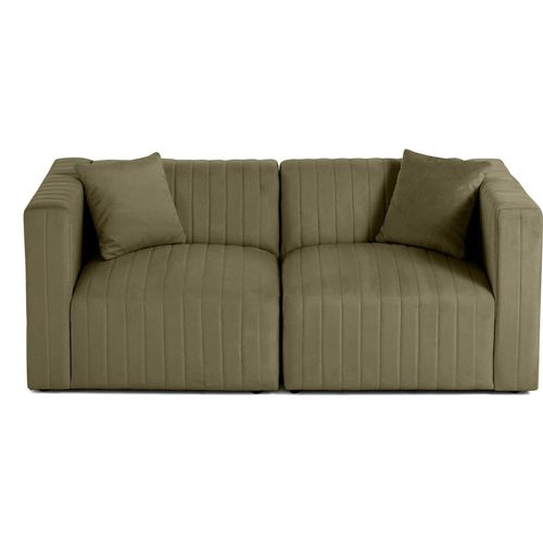 Lisa Design Nova - 2-Sitzer modulares Sofa - aus Samt , Grün