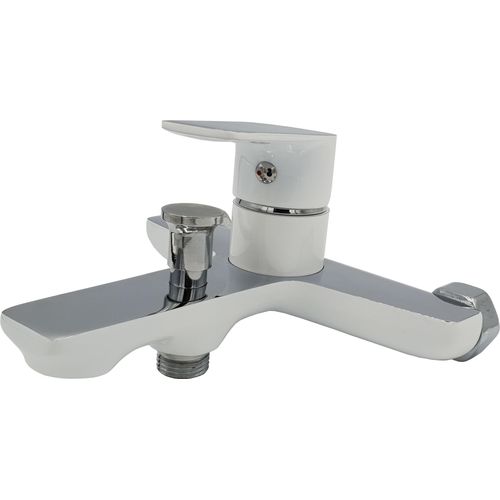 Weiß/Chrom Badezimmer Elegant Wand Montiert Rührgerät Einzelner Hebel Zapfhahn