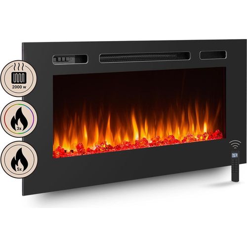 Elektrokamin BALDERIA Fiamma 40 - Einbaukamin, Heizung 2000W - Schwarz
