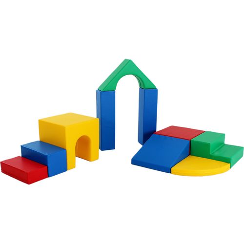 IGLU Soft Play Softbausteine Schaumstoffbausteine Riesenbausteine Bauklötze Spielbausteine mit Anti-Rutsch 10 TLG. Mehrfarbig