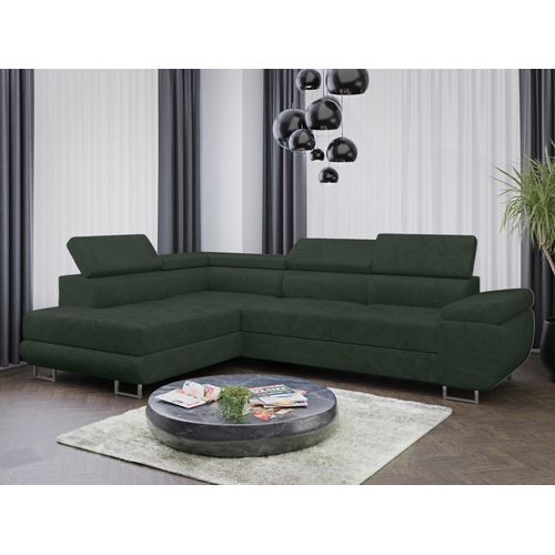 Sofa Couchgarnitur Sofagarnitur ALMA L im Cord Stoff mit Schlaffunktion und Bettkasten Wohnlandschaft Couch Polsterecke Eckcouch Polstergarnitur