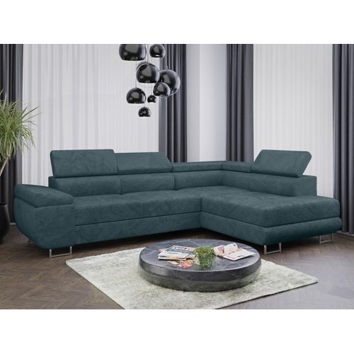 Sofa Couchgarnitur Sofagarnitur ALMA L im Cord Stoff mit Schlaffunktion und Bettkasten Wohnlandschaft Couch Polsterecke Eckcouch Polstergarnitur