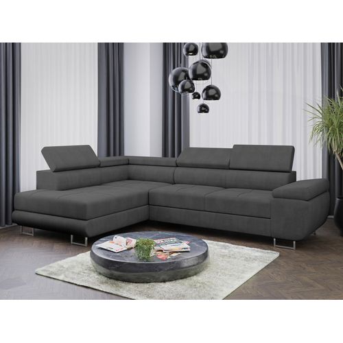 Sofa Couchgarnitur Sofagarnitur ALMA L mit Schlaffunktion und Bettkasten Wohnlandschaft Couch Polsterecke Eckcouch Polstergarnitur 15 Farben