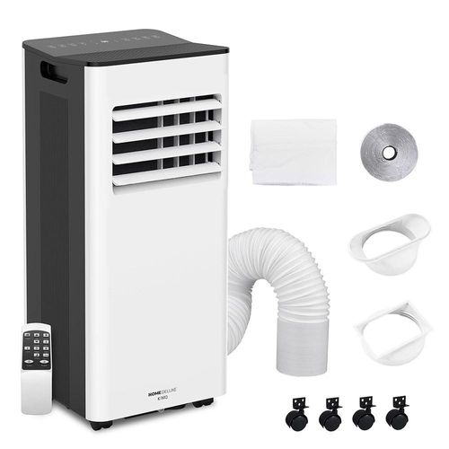 HOME DELUXE Mobile Klimaanlage KIMO - 9000 BTU | mobile Klimaanlage, mobiles Klimagerät, Fensterabdichtung, Abluftschlauch