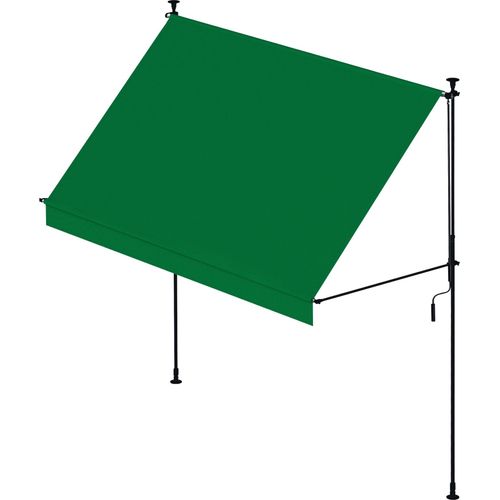 Wasabi - Klemmmarkise 300cm Cityline - Tragbare und Verstellbare Markise ohne Bohren - Sonnensegel UV Schutz Sonnenschutz - Neigungswinkel Einstellbar - Klemmmarkise für Outdoor (Grün)