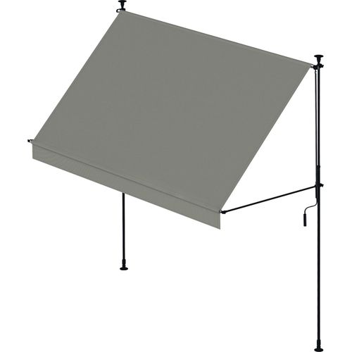 Wasabi - Klemmmarkise 300cm Cityline - Tragbare und Verstellbare Markise ohne Bohren - Sonnensegel UV Schutz Sonnenschutz - Neigungswinkel Einstellbar - Klemmmarkise für Outdoor (Grau)