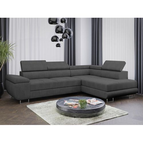 Sofa Couchgarnitur Sofagarnitur ALMA L mit Schlaffunktion und Bettkasten Wohnlandschaft Couch Polsterecke Eckcouch Polstergarnitur 15 Farben