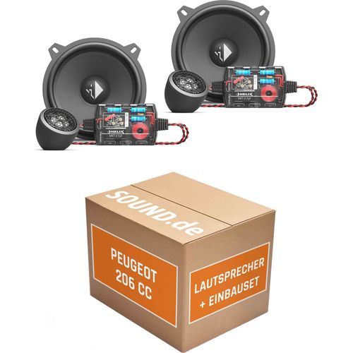 Lautsprecher Boxen Einbaupaket vorne Helix Ci3 K130.2-S3 passend für Peugeot 206 CC | 2x Tief-Mitteltöner 2x Hochtöner