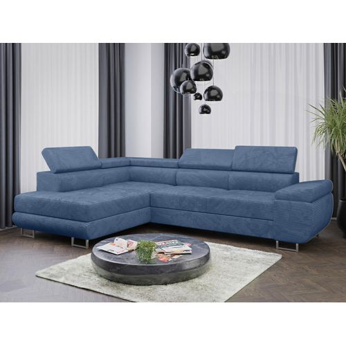 Sofa Couchgarnitur Sofagarnitur ALMA L im Cord Stoff mit Schlaffunktion und Bettkasten Wohnlandschaft Couch Polsterecke Eckcouch Polstergarnitur