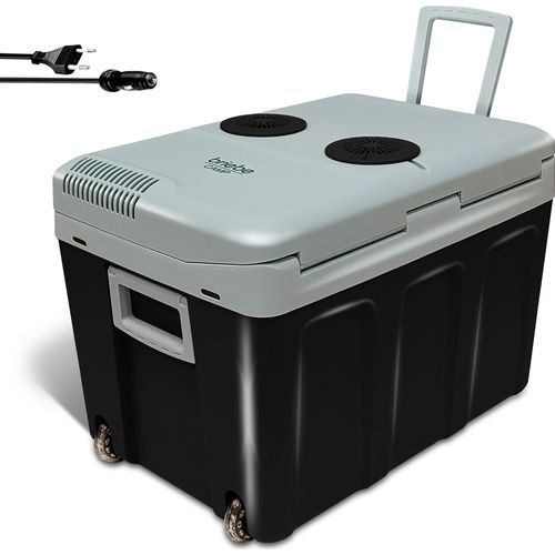 Briebe CF1155BLK Tragbare Elektrische Kühlbox, 40 Liter, 12V für Auto und 220V Schwarz