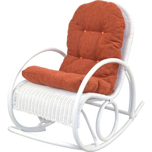 Schaukelsessel, weiß (weiß, terra), B:60cm H:100cm T:116cm, Bezug 100% Polyester, HOFMANN LIVING AND MORE, Sessel, Handgeflochten