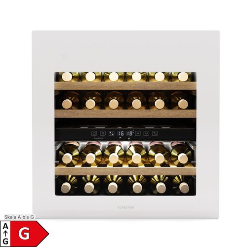 Rhone 36 Duo Weinkühlschrank 36 Flaschen LED-Steuerung Push-to-Open leise Weiß 36 Flaschen 2 Kühlzonen