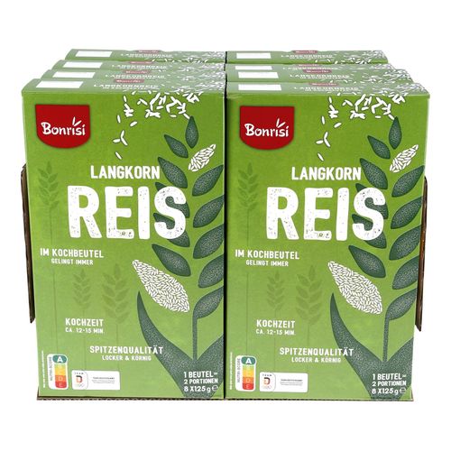 Bonrisi Langkornreis 1 kg, 8er Pack