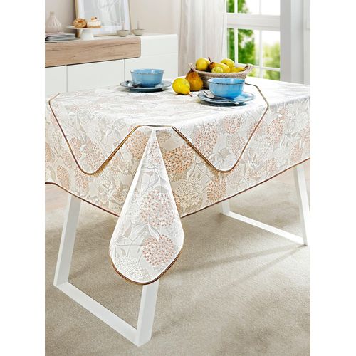 Tischdecke Gr. 1, weiß (sand, rosé, bedruckt), B:80cm L:80cm, Tischdecken