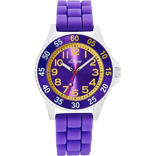 Quarzuhr S.OLIVER, lila, Armbanduhren, Kinder, Armbanduhr, Kinderuhr, analog, Silikonarmband, Geschenkidee