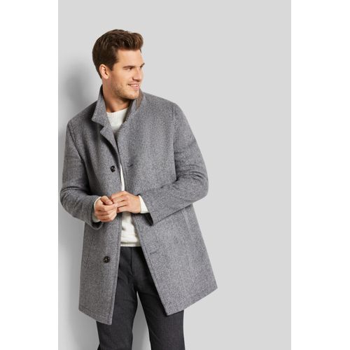 Wollmantel BUGATTI, Herren, Gr. 56, grau (hellgrau), 40% Wolle, 30% Polyamid, 30% Lyocell, unifarben, elegant, normal, Langarm normaler Saum, Mäntel, aus Wollmix