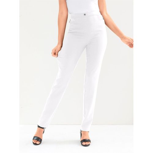 Stretch-Hose CLASSIC BASICS, Damen, Gr. 21, Kurzgrößen, weiß, 72% Viskose, 25% Polyamid, 3% Elasthan, unifarben, lang, Hosen