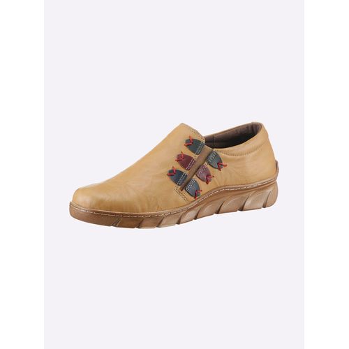 Slipper CASUAL LOOKS, Damen, Gr. 37, gelb (ocker), Glattleder, sportlich, Schuhe