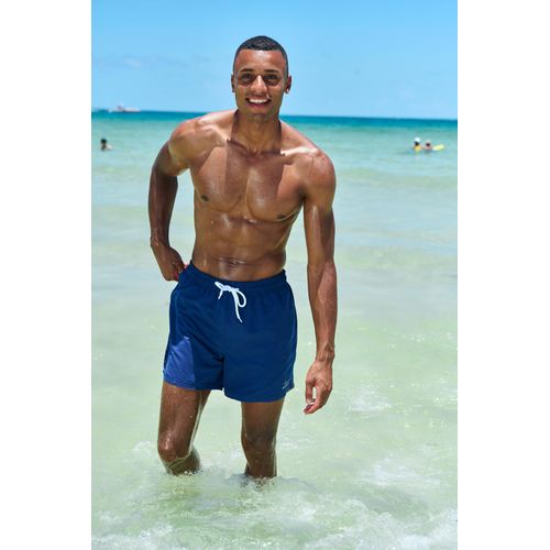 Badeshorts VENICE BEACH, Herren, Gr. L (52), N-Gr, blau (marine), Polyester, Recycling-Polyester, Microfaser, unifarben, kontrastfarbene Details, Badehosen, mit Marken-Logo