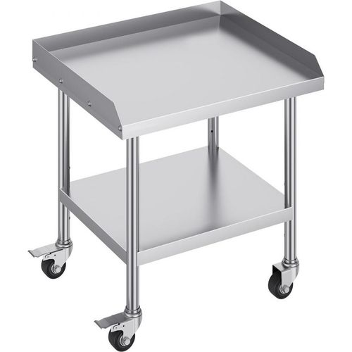 Arbeitstisch Küchentisch Rollbar Zubereitungstisch Kommerziell - 610x711mm - Mobiler Arbeitstisch für Gastronomie - Robuste Bauweise - Ideal für professionelle Küchen