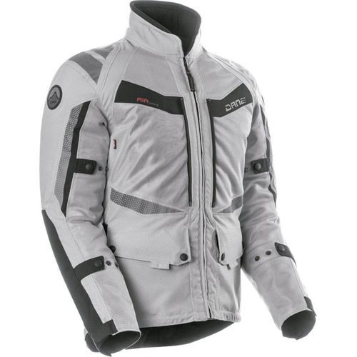 DANE Drakar wasserdichte Motorrad Textiljacke, grau, 52