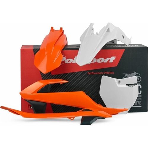 POLISPORT Plastik-Kit mit Luftfilterkastendeckel/Seitenteilen Originalfarbe (2016) passend für KTM SX65