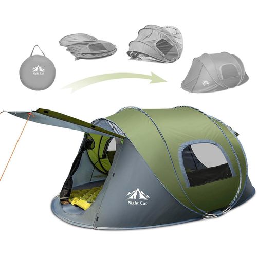 Night Cat Pop Up Zelt 2-4 Personen Wasserdicht Atmungsaktiv Einstellbar Camping Strandwandern