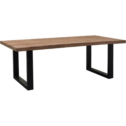 Tisch Sturdy 240x100x76 cm Mangoholz Stahl Natur Schwarz