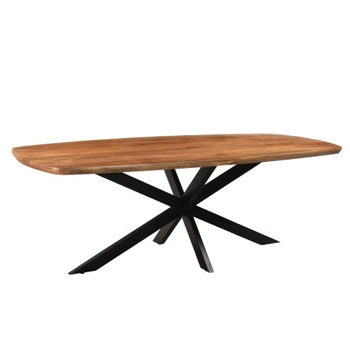 Tisch Jesper 210x100x76 cm Mangoholz Stahl Natur Schwarz
