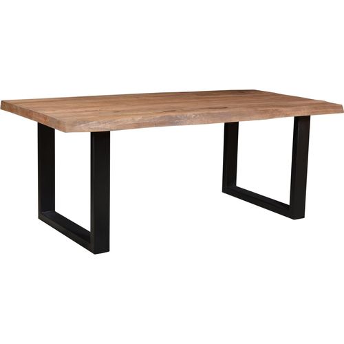 Tisch Sturdy 200x100x76 cm Mangoholz Stahl Natur Schwarz