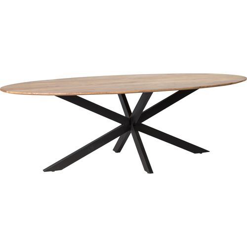 Tisch Oslo 210x100x76 cm Akazie Stahl Natur Schwarz