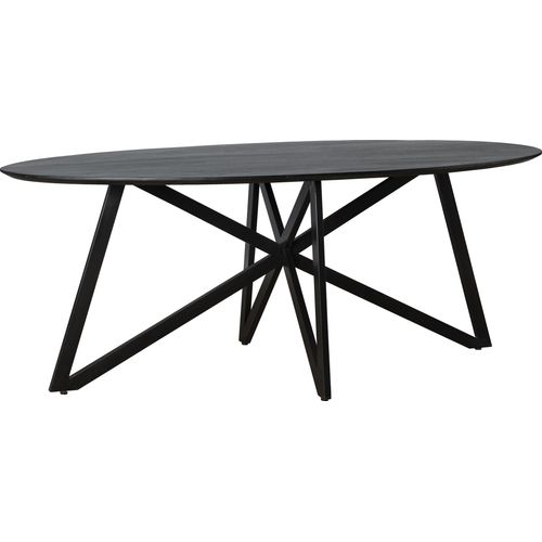 Tisch Oslo 200x100x76 cm Akazie Stahl Schwarz
