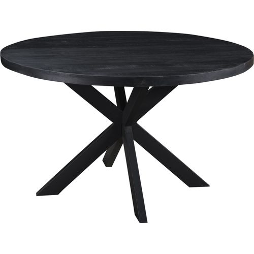 Livingfurn - Esstisch Kala Rond Black - Mangoholz - 150 cm - Schwarz