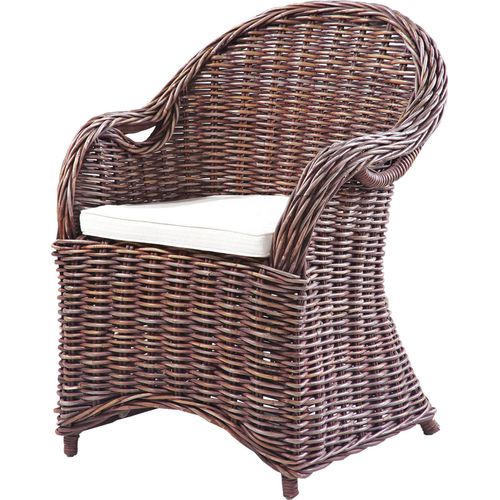 Korb Sessel BREST Natur Rattan braun Relaxsessel Fernsehsessel Wohnzimmer Indoor