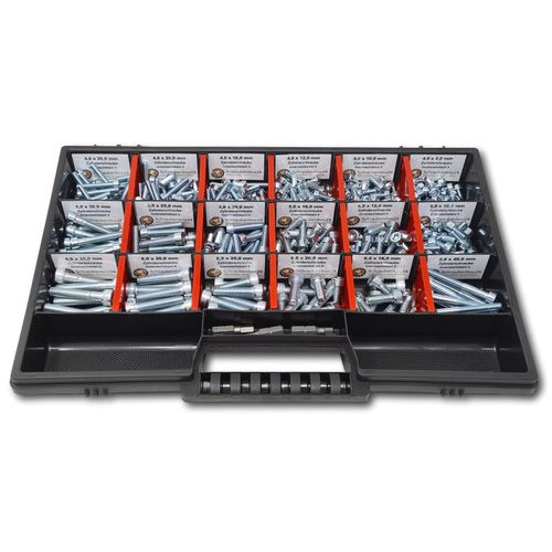 Zylinderkopfschrauben Sortiment M4-M5-M6 // 8mm-40mm 375 tlg. Schraubenbox DIN 912/ISO4762 Bolzen Maschinenschrauben Zylinderkopfschrauben