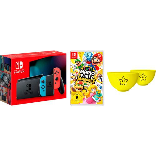 Nintendo Switch Konsolen-Set »Switch + Super Mario Party Jamboree«, Switch inkl. Mario Party Jamboree und exklusives Müslischalen-Set