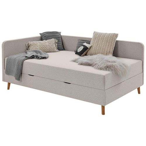 Liege , Taupe , Textil , Esche , 120x200 cm , Reach , Wohnzimmer, Sessel, Relaxliegen