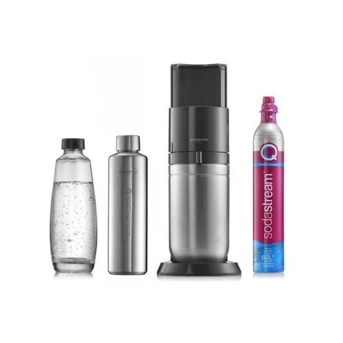 SodaStream Wassersprudler DUO Inkl. Metallflasche , Anthrazit , Metall, Kunststoff, Glas , 15.8x44x31 cm , Küchengeräte, Wasseraufbereitung,