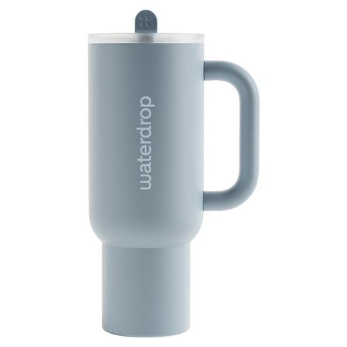 waterdrop Thermobecher , Hellblau , Metall, Kunststoff , 1,1 L , doppelwandig, Tragegriff, Vakuum, 100% dicht, hält warm, kalt , Kaffee & Tee, Tassen,