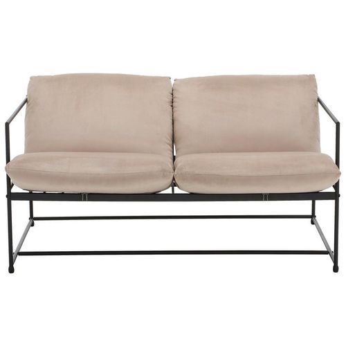 P & B Sofa , Taupe , Textil , 2-Sitzer , 129x75x87 cm , Wohnzimmer, Sofas & Couches, Sofas