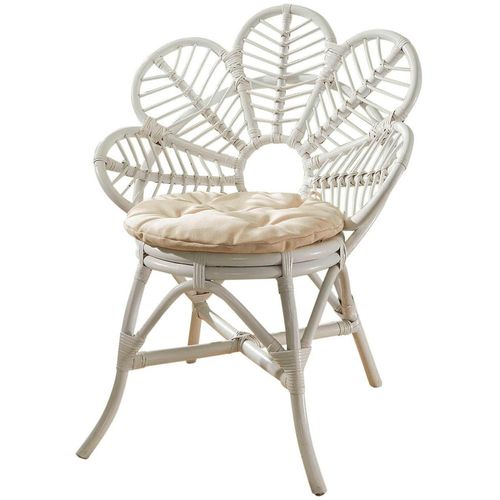 Loungesessel, weiß (weiß cremefarben korpus: weiß), B:90cm H:90cm T:69cm, HOFMANN LIVING AND MORE, Sessel, Handgeflochten