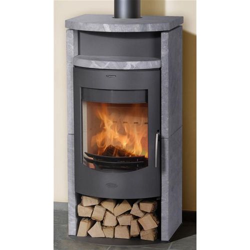 Kaminofen Fireplace Barcelona Speckstein gussgrau 8kW