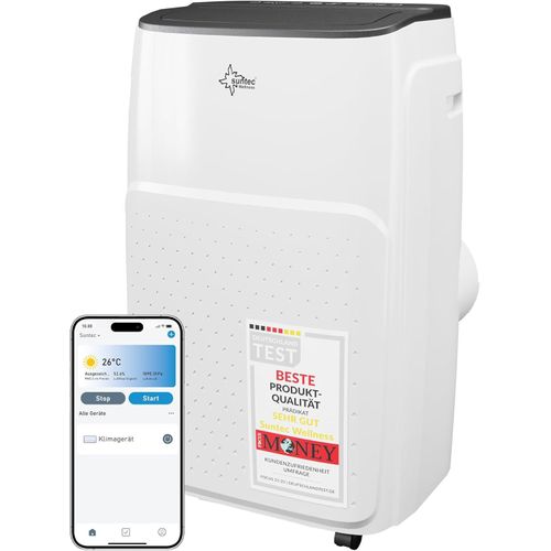 SUNTEC Mobiles Klimagerät Impuls 14.000 Eco R290 | Klimaanlage mobil mit Abluftschlauch | Kühler und Entfeuchter für Räume bis 70 qm | Leise mobile Kü