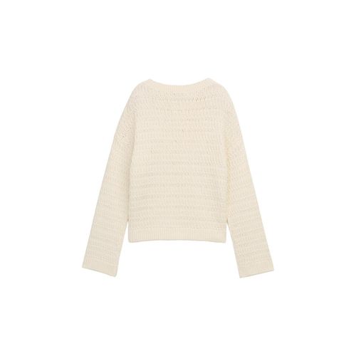 TOM TAILOR DENIM Damen Relaxed Fit Strickpullover, weiß, Uni, Gr. XXL