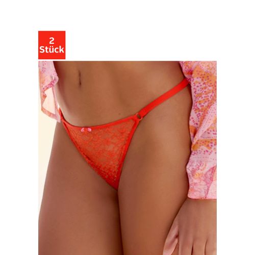 String VIVANCE, Damen, Gr. 44/46, 2xmanderine, Spitze, Obermaterial: 85% Polyamid, 15% Elasthan, Unterhosen, im 2er-Pack, aus zarter Spitze, sexy Dessous