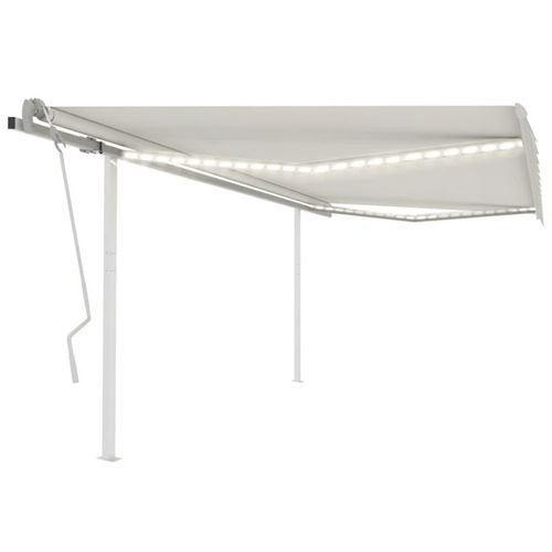 Markise Manuell Einziehbar mit LED 4,5x3 m Creme