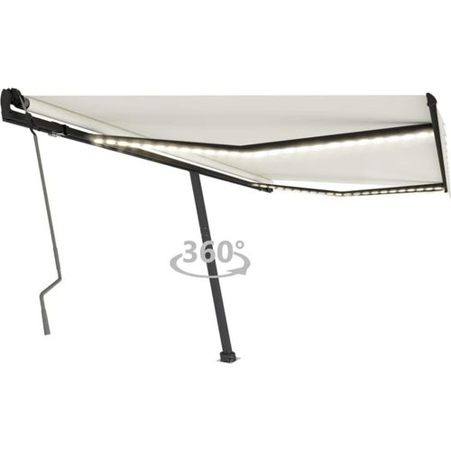 Markise Manuell Einziehbar mit LED 400x350 cm Creme