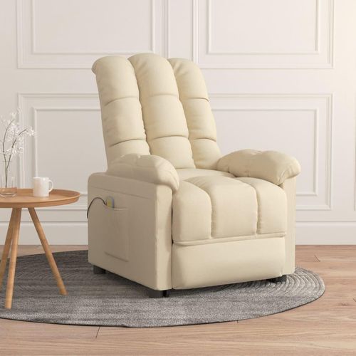 Möbel Massagesessel Creme Stoff - Massagesessel 342742