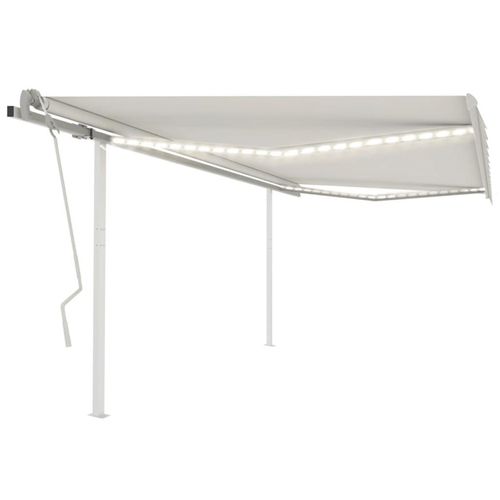 Markise Manuell Einziehbar mit LED 4x3,5 m Creme