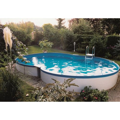 myPOOL Poolsets Premium Achtform mit Sandfilteranlage - weiß 5,25 x 3,20 x 1,50 m